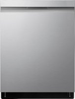 LG - 24" Top Control Smart Built-In Stainless Steel Tub Dishwasher with 3rd Rack, QuadWash and 44db - Stainless Steel - Front_Zoom