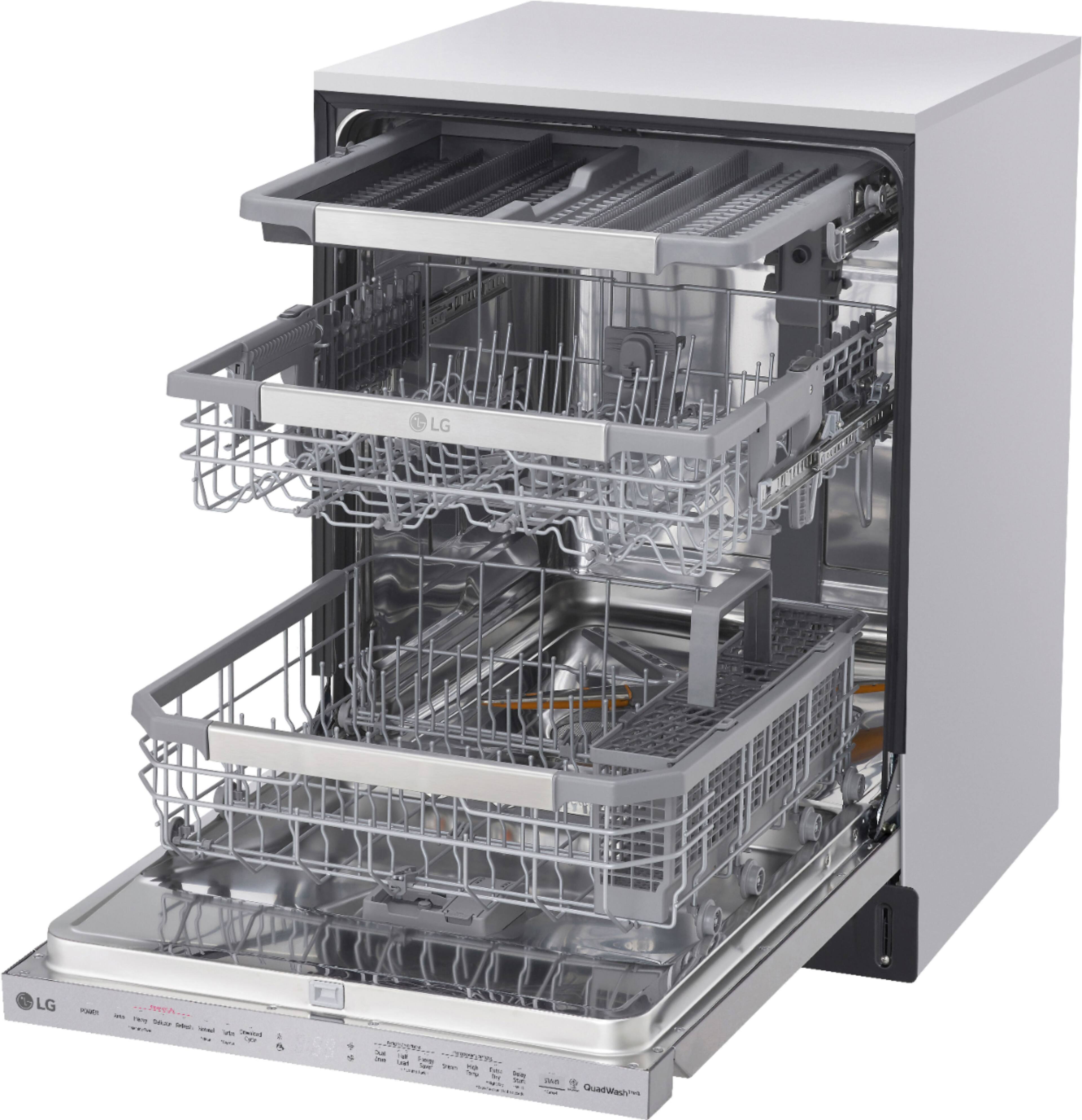 Alt View 11. LG - 24" Top Control Smart Built-In Stainless Steel Tub Dishwasher with 3rd Rack, QuadWash and 44db - Stainless Steel.