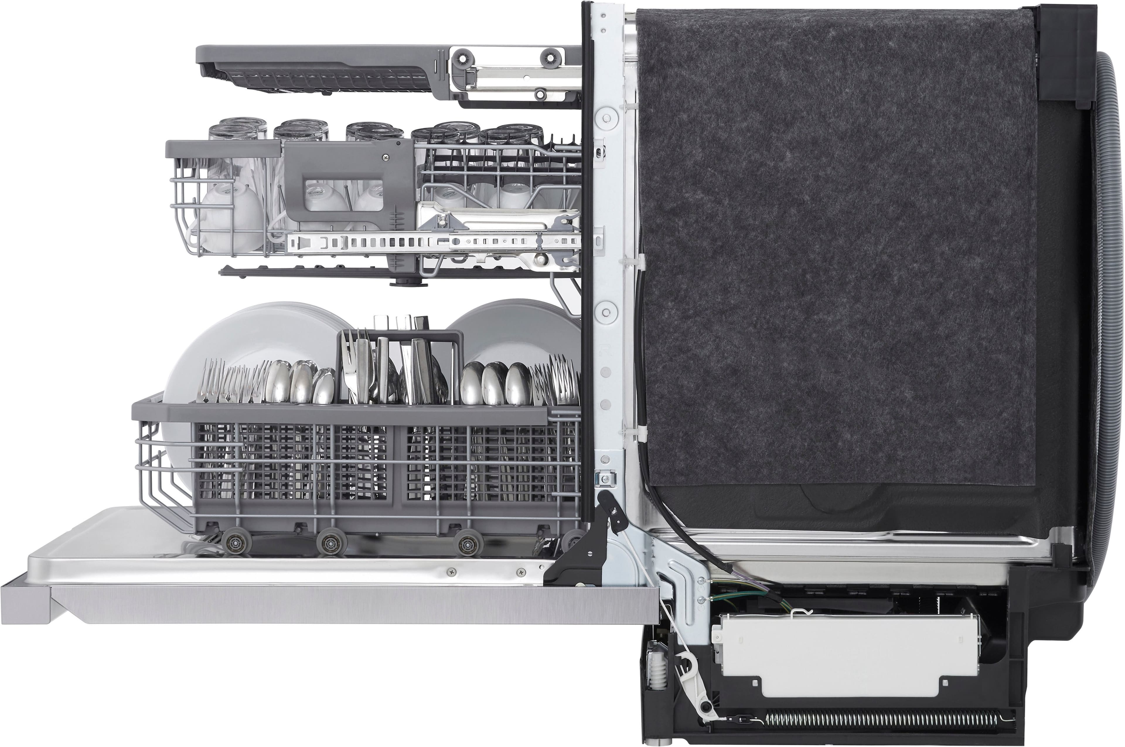 Alt View 21. LG - 24" Top Control Smart Built-In Stainless Steel Tub Dishwasher with 3rd Rack, QuadWash and 44db - Stainless Steel.