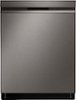 LG - Top Control Dishwasher with QuadWash, TrueSteam, and 3rd Rack - Black stainless steel