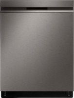 LG - 24" Top Control Smart Built-In Stainless Steel Tub Dishwasher with 3rd Rack, QuadWash, TrueSteam and 44 dba - Black stainless steel - Front_Zoom