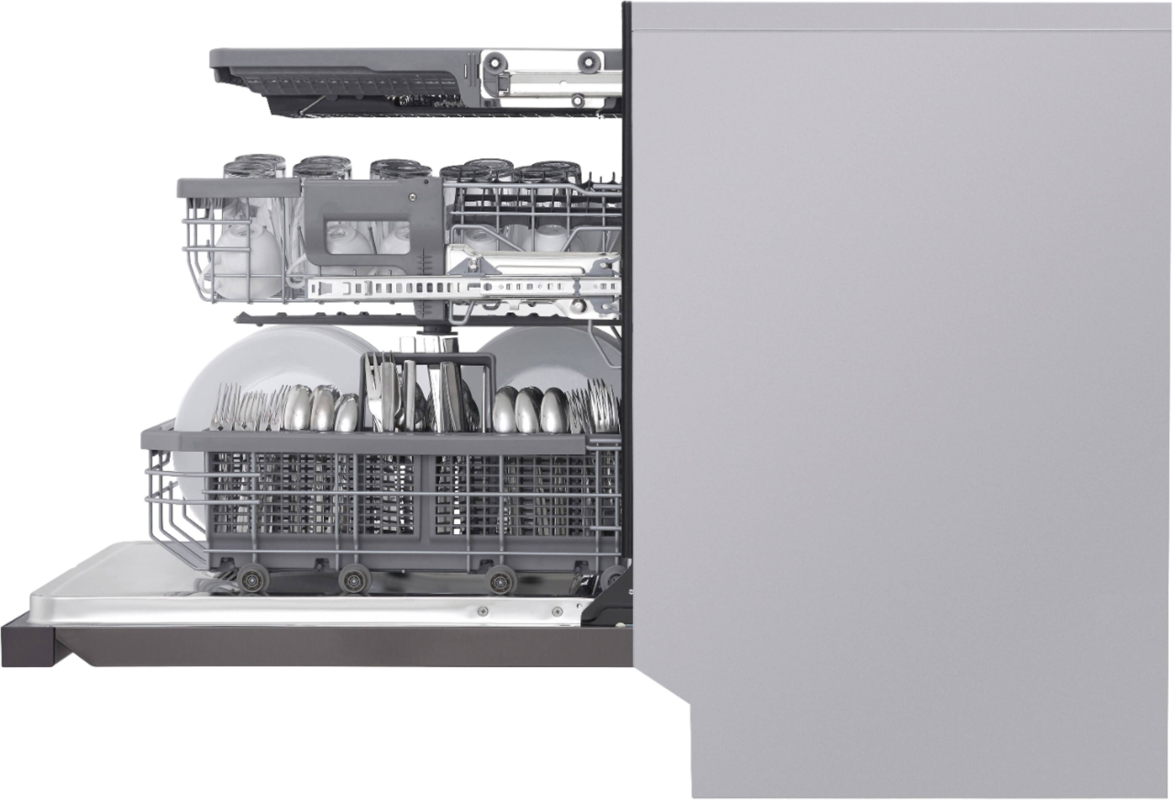 Alt View 16. LG - 24" Top Control Smart Built-In Stainless Steel Tub Dishwasher with 3rd Rack, QuadWash and 44db - Black Stainless Steel.