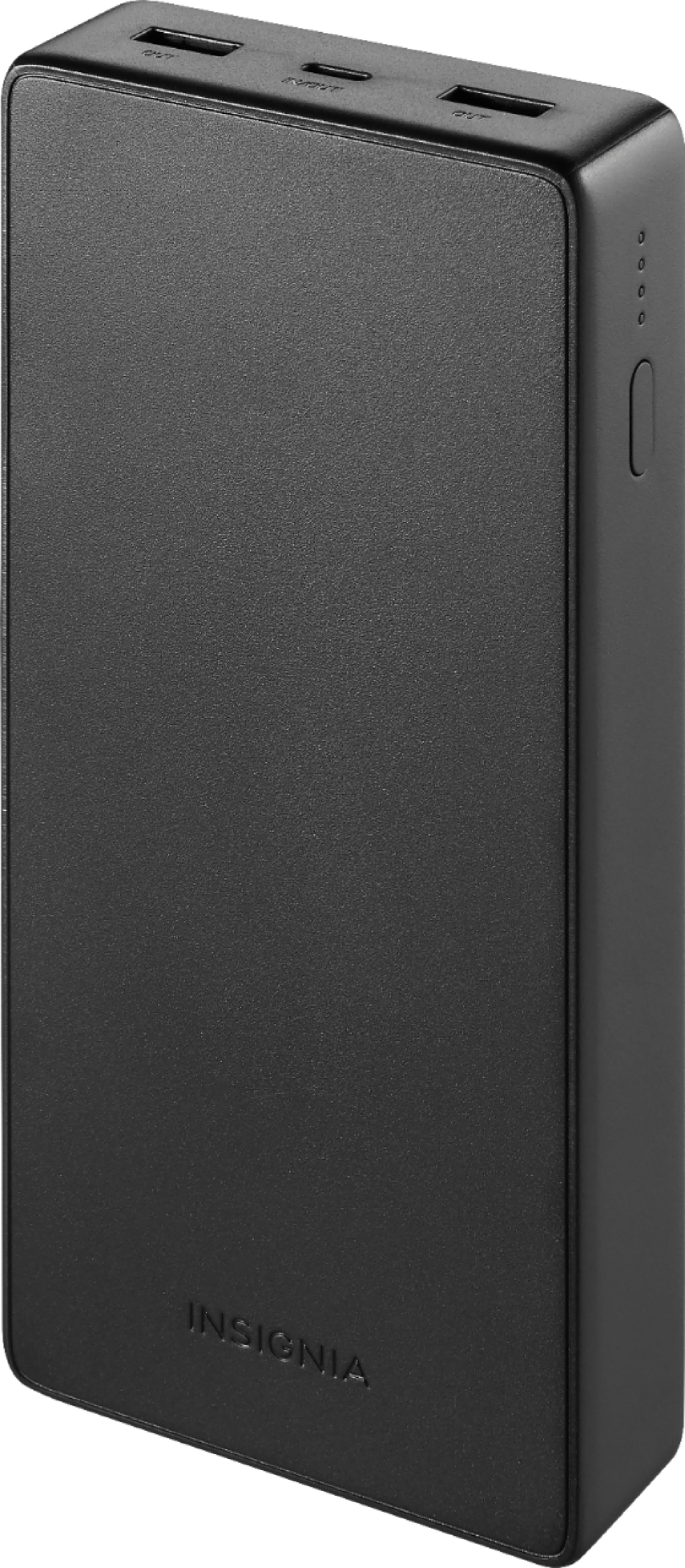 Angle View: Insignia™ - 20,000 mAh Portable Charger for Most USB Devices - Black