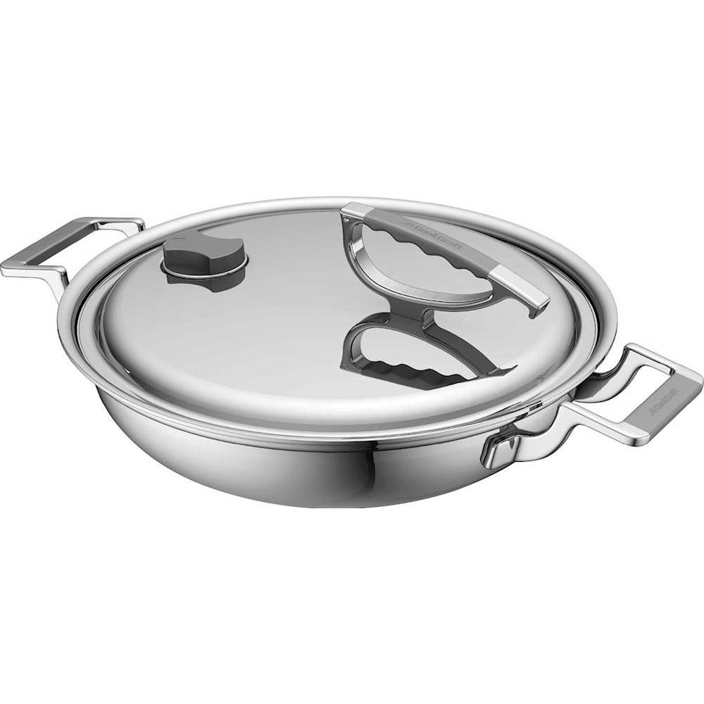 Angle View: CookCraft - 3-Quart Tri-Ply Gourmet Covered Casserole - Stainless Steel