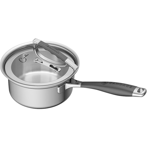 CookCraft - Saucepan - Brushed Stainless Steel With Mirror Accents