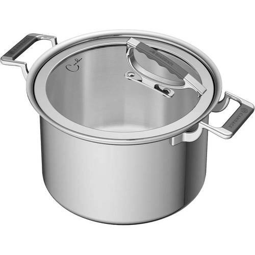 CookCraft - 8-Quart Stock Pot with Glass Lid - Stainless Steel