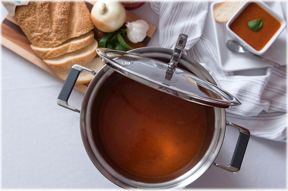 CookCraft 8 QT Stock Pot with Glass Latch Lid –