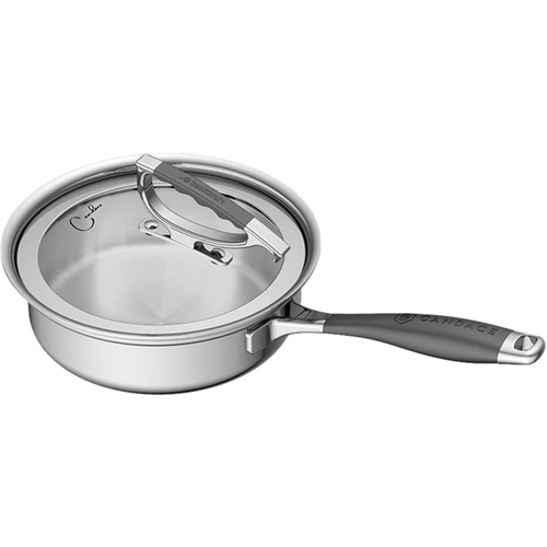 CookCraft - by Candace 8" Skillet - Brushed Stainless Steel With Mirror Accents