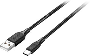 Insignia™ - 6' USB-A to USB-C Charge-and-Sync Cable - Charcoal - Front_Zoom