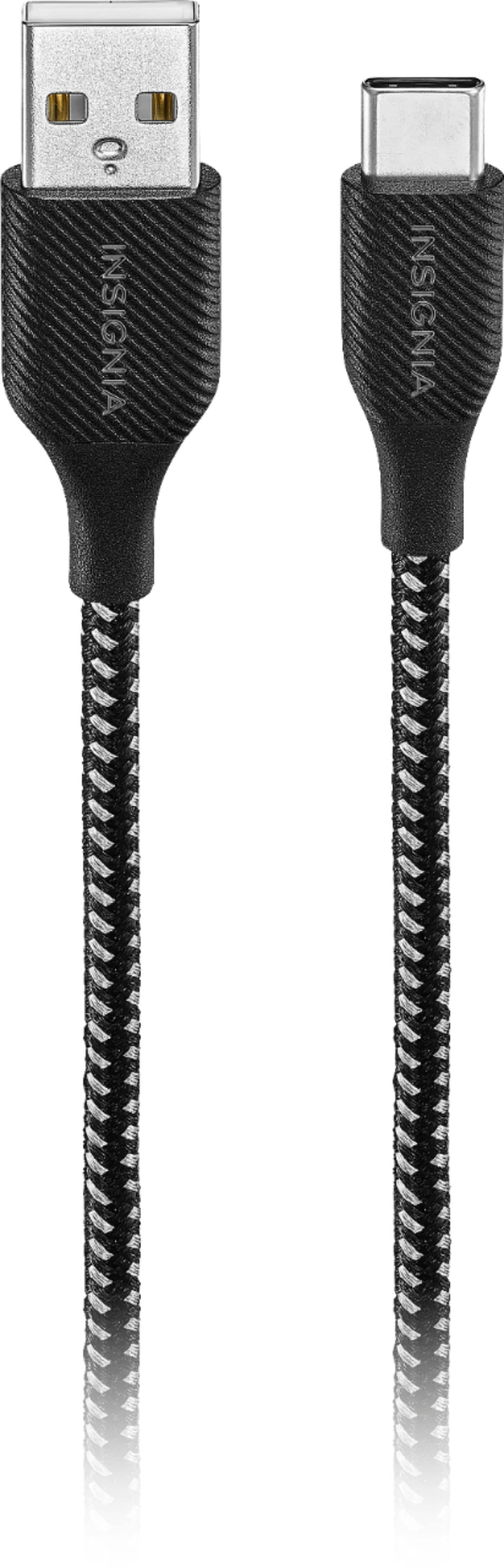 Left. Insignia™ - 10' USB-A to USB-CA Charge-and-Sync Cable - Charcoal.