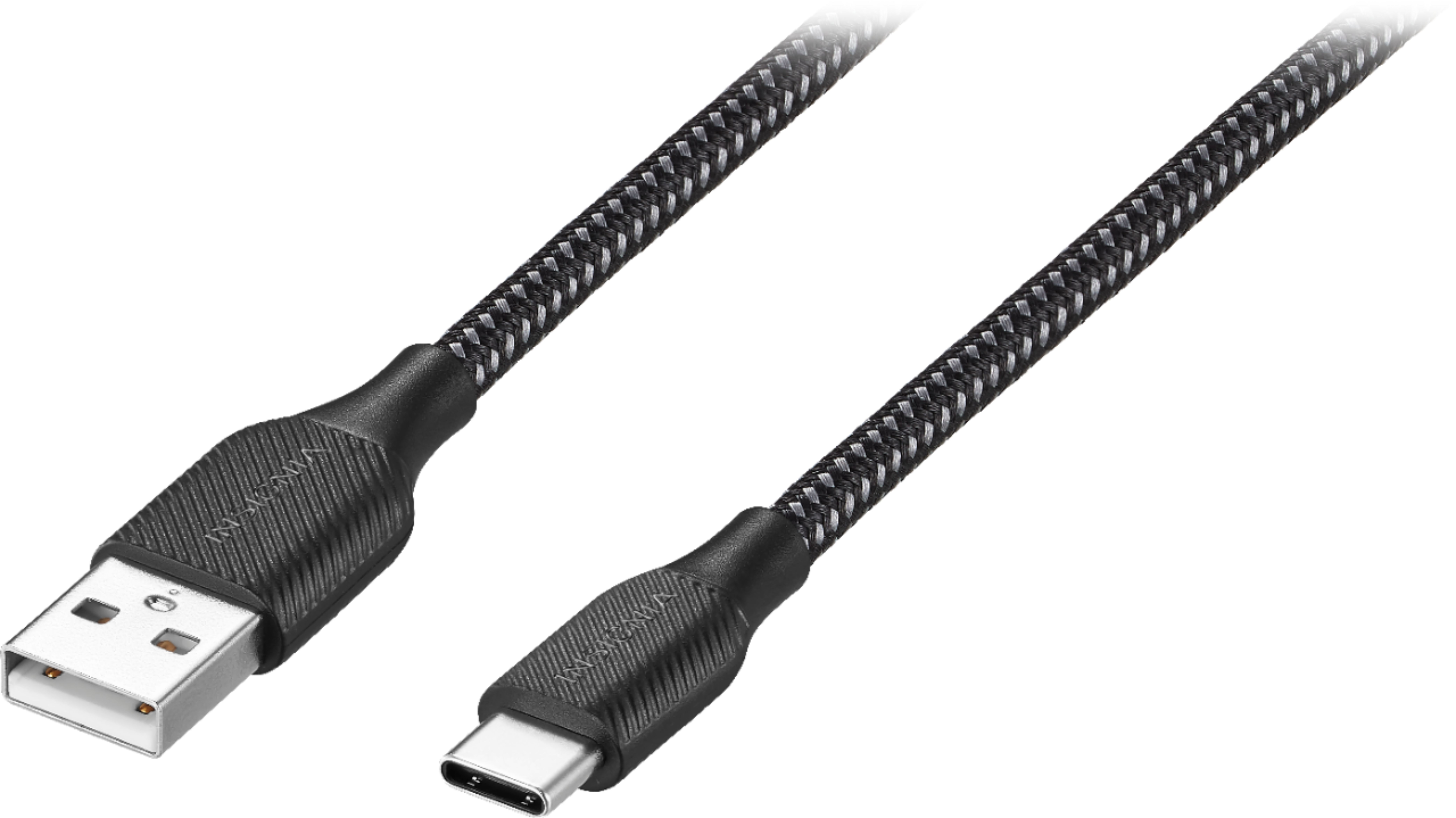 Left View: Best Buy essentials™ - 5' USB-C to USB-C Charge-and-Sync Cable - Black