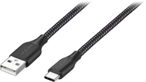 Insignia™ - 10' USB-A to USB-CA Charge-and-Sync Cable - Charcoal - Front_Zoom