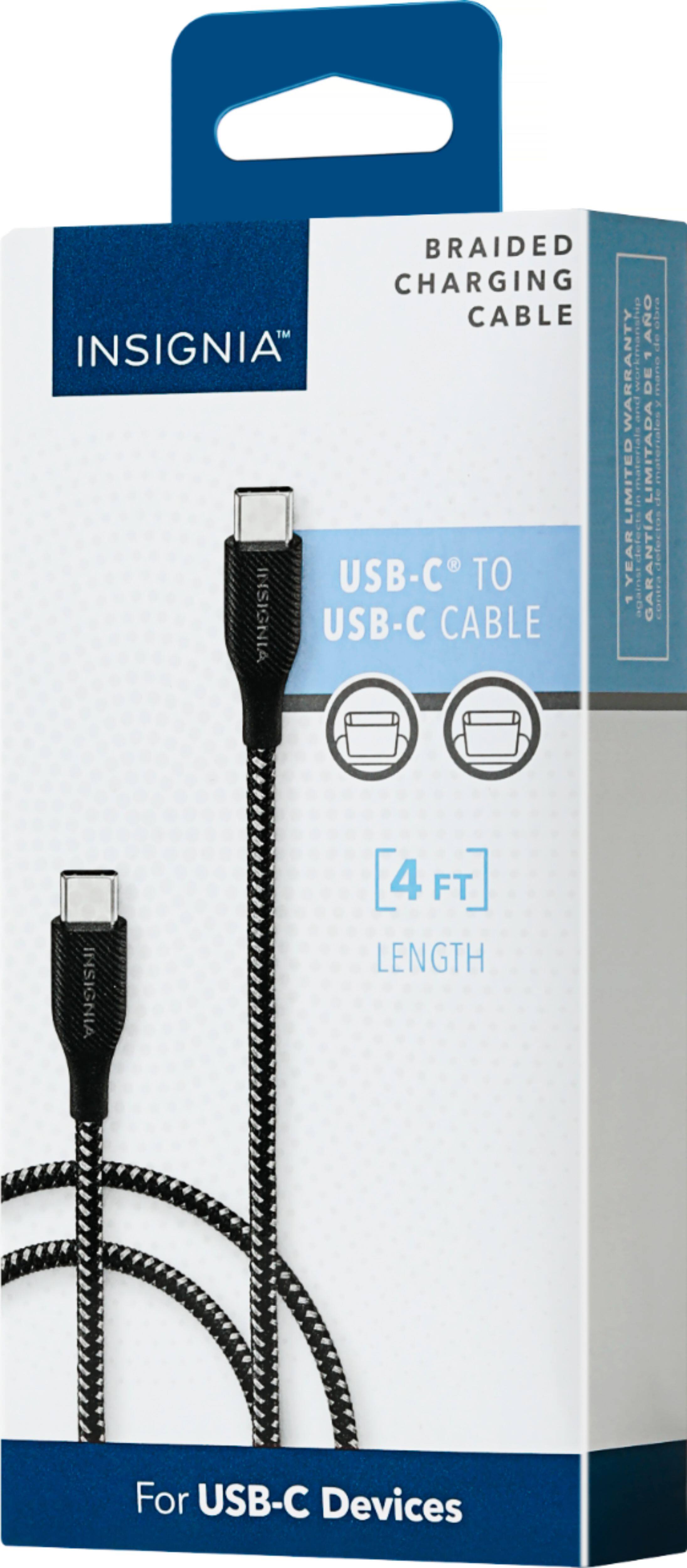 Alt View 15. Insignia™ - 4' USB-C to USB-C Charge-and-Sync Cable - Charcoal.