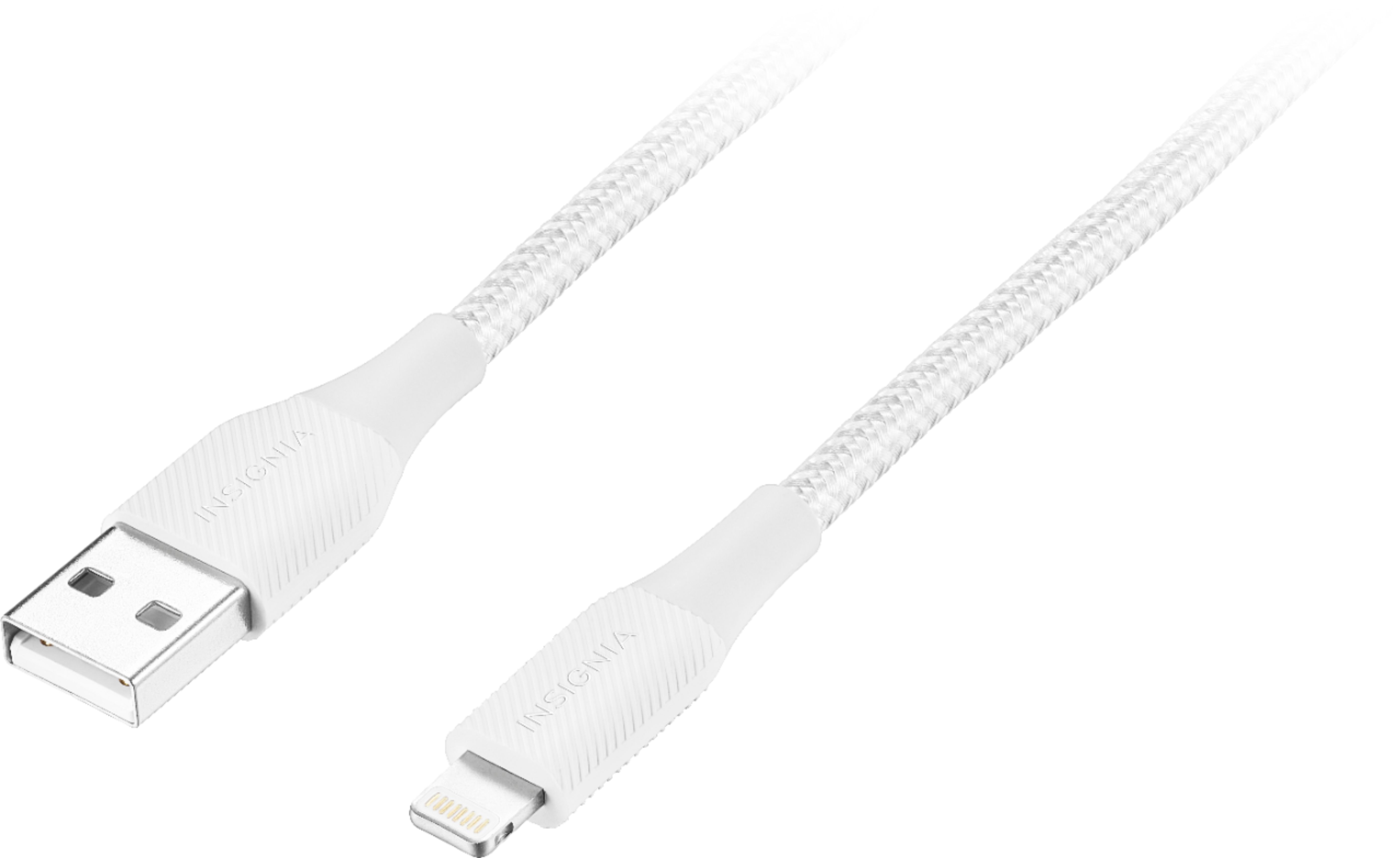 Angle View: Insignia™ - 6' Lightning to USB Charge-and-Sync Cable - Moon Gray