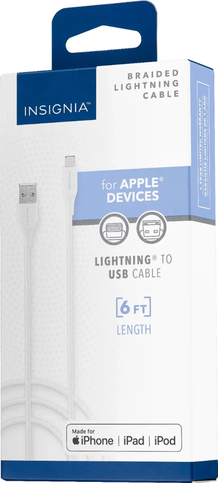 Alt View 15. Insignia™ - 6' USB-A to Lightning Charge-and-Sync Cable - Moon Gray.