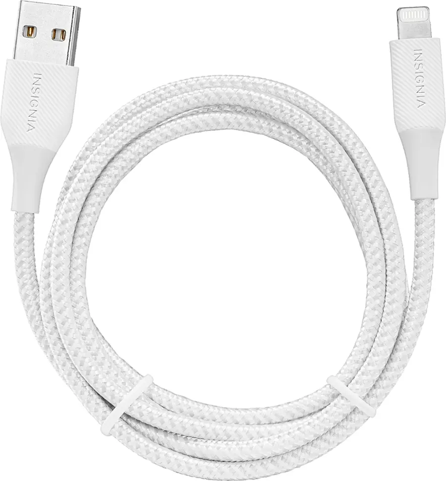 Alt View 17. Insignia™ - 4' USB-A to Lightning Charge-and-Sync Cable - Moon Gray.