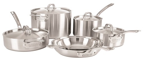 Viking - Professional 10-Piece Cookware Set - Stainless Steel was $2160.0 now $784.99 (64.0% off)