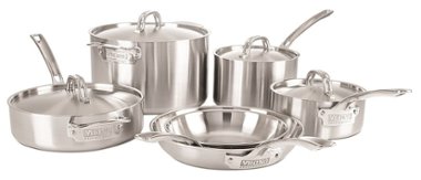 Viking - Professional 5 Ply, 10 Piece Cookware Set- Satin - Stainless Steel - Angle_Zoom