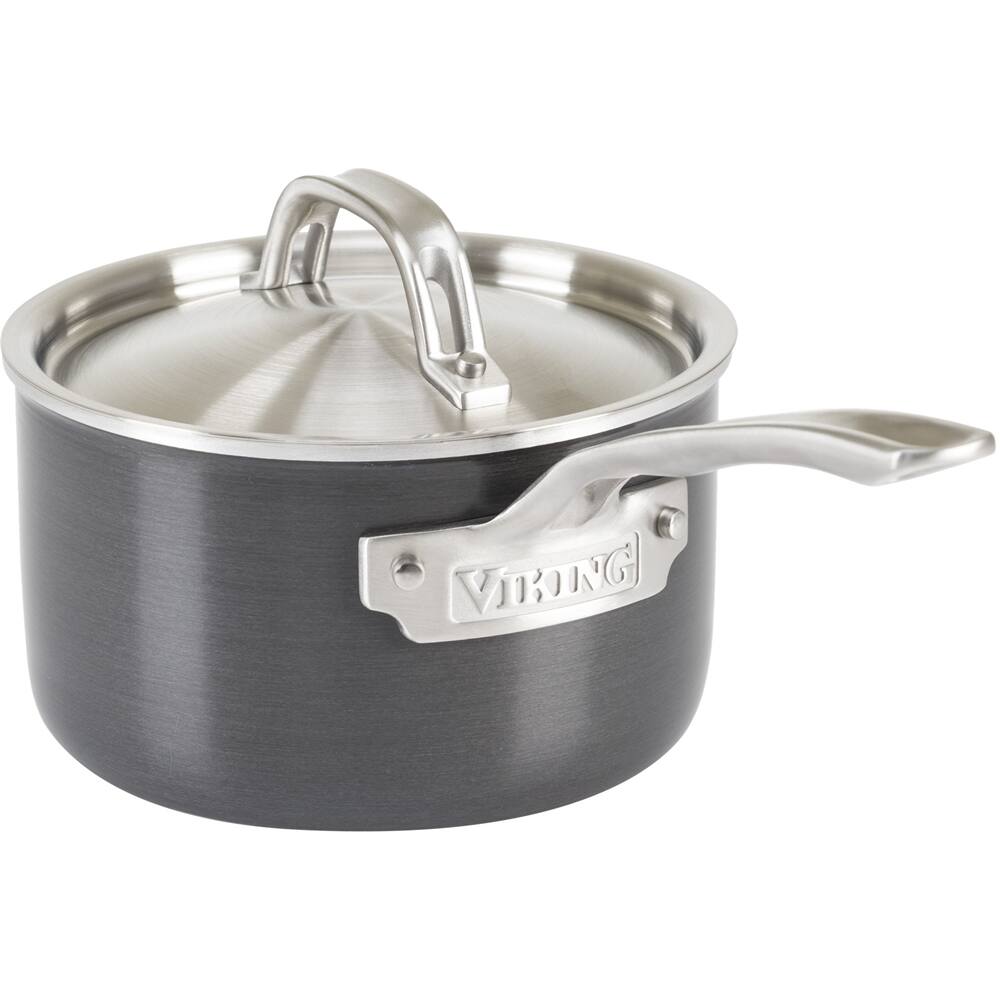 Angle View: Viking - 5 Ply 2 Qt. Hard Stainless Sauce Pan - Gray/Silver