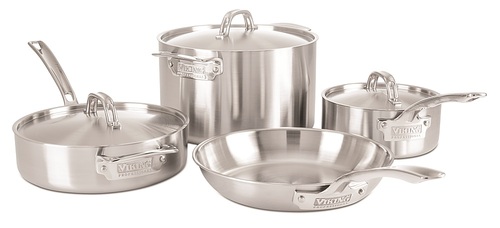 Viking - Professional 7-Piece Cookware Set - Stainless Steel was $1570.0 now $689.99 (56.0% off)