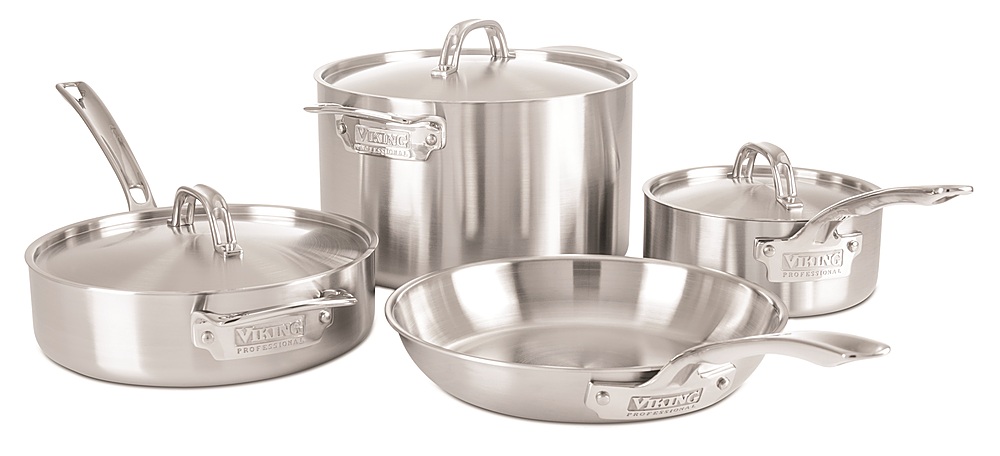 Viking Professional 5 Ply, 7 Piece Cookware Set- Satin Stainless Steel  4515-1S07S - Best Buy