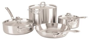 Viking - Professional 5 Ply, 7 Piece Cookware Set- Satin - Stainless Steel - Angle_Zoom