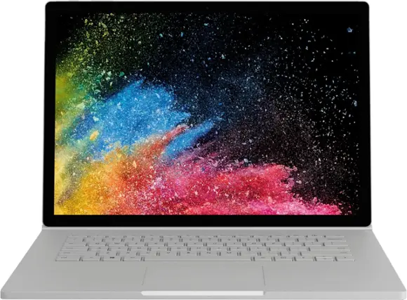 Front. Microsoft - Geek Squad Certified Refurbished Surface Book 2 - 15" Touch-Screen Laptop - Intel Core i7 - 16GB Memory - 512GB SSD - Silver.