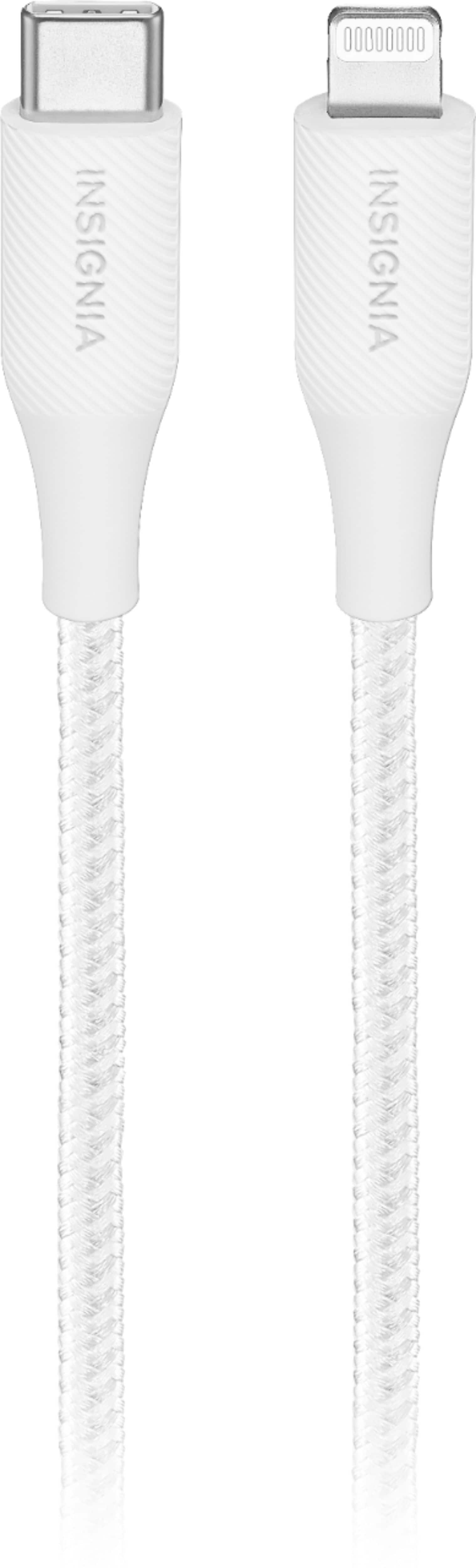 Left. Insignia™ - 6' USB-C to Lightning Charge-and-Sync Cable - Moon Gray.