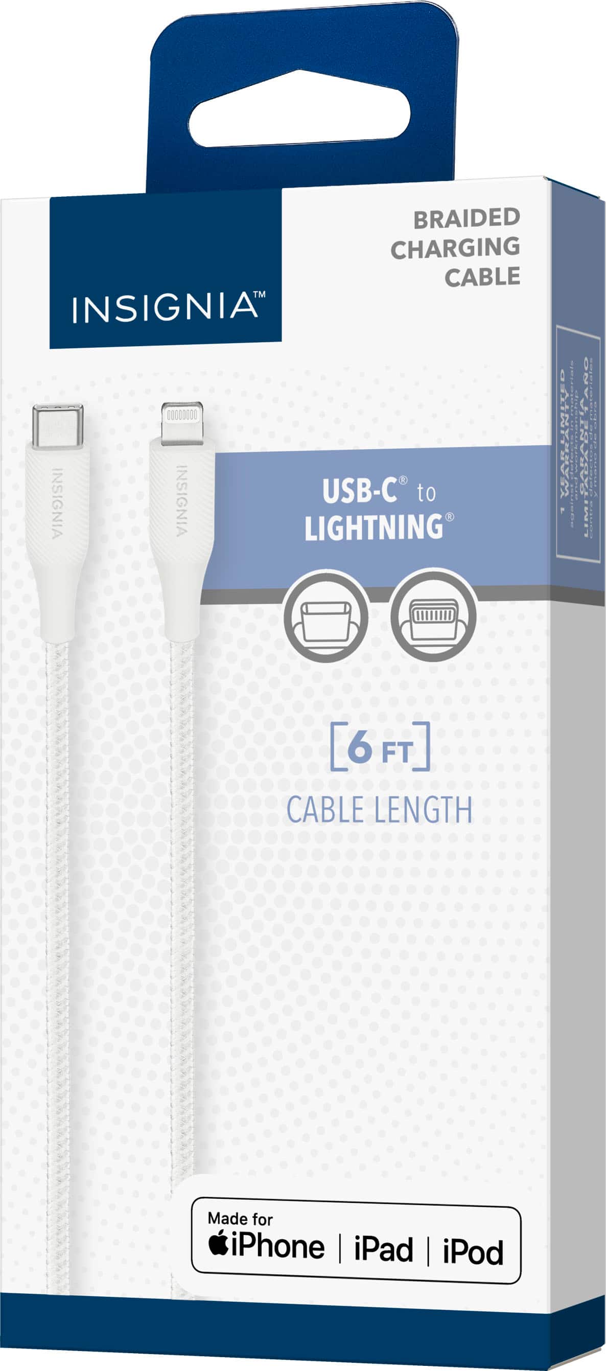 Alt View 11. Insignia™ - 6' USB-C to Lightning Charge-and-Sync Cable - Moon Gray.