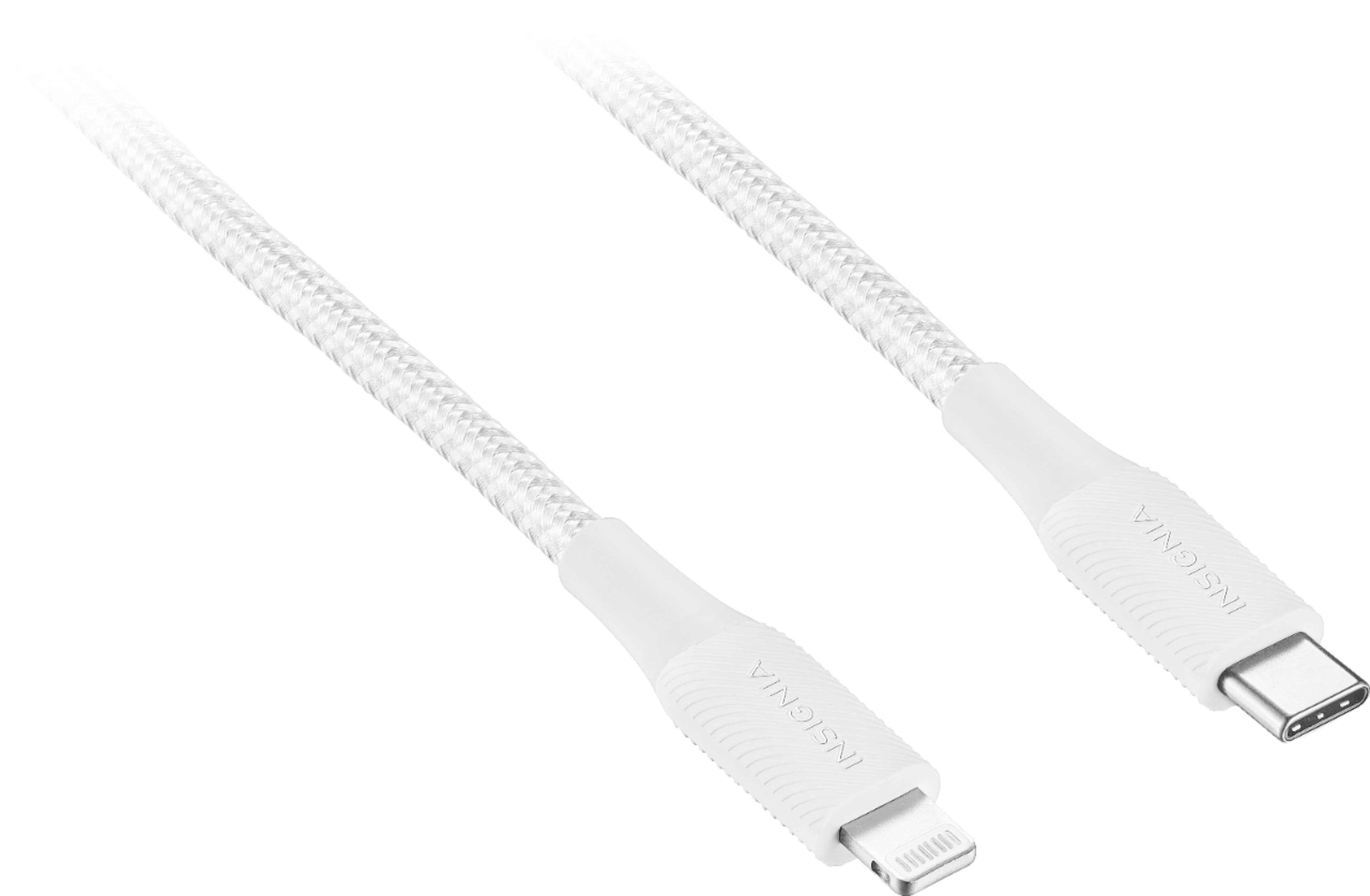 Angle. Insignia™ - 6' USB-C to Lightning Charge-and-Sync Cable - Moon Gray.
