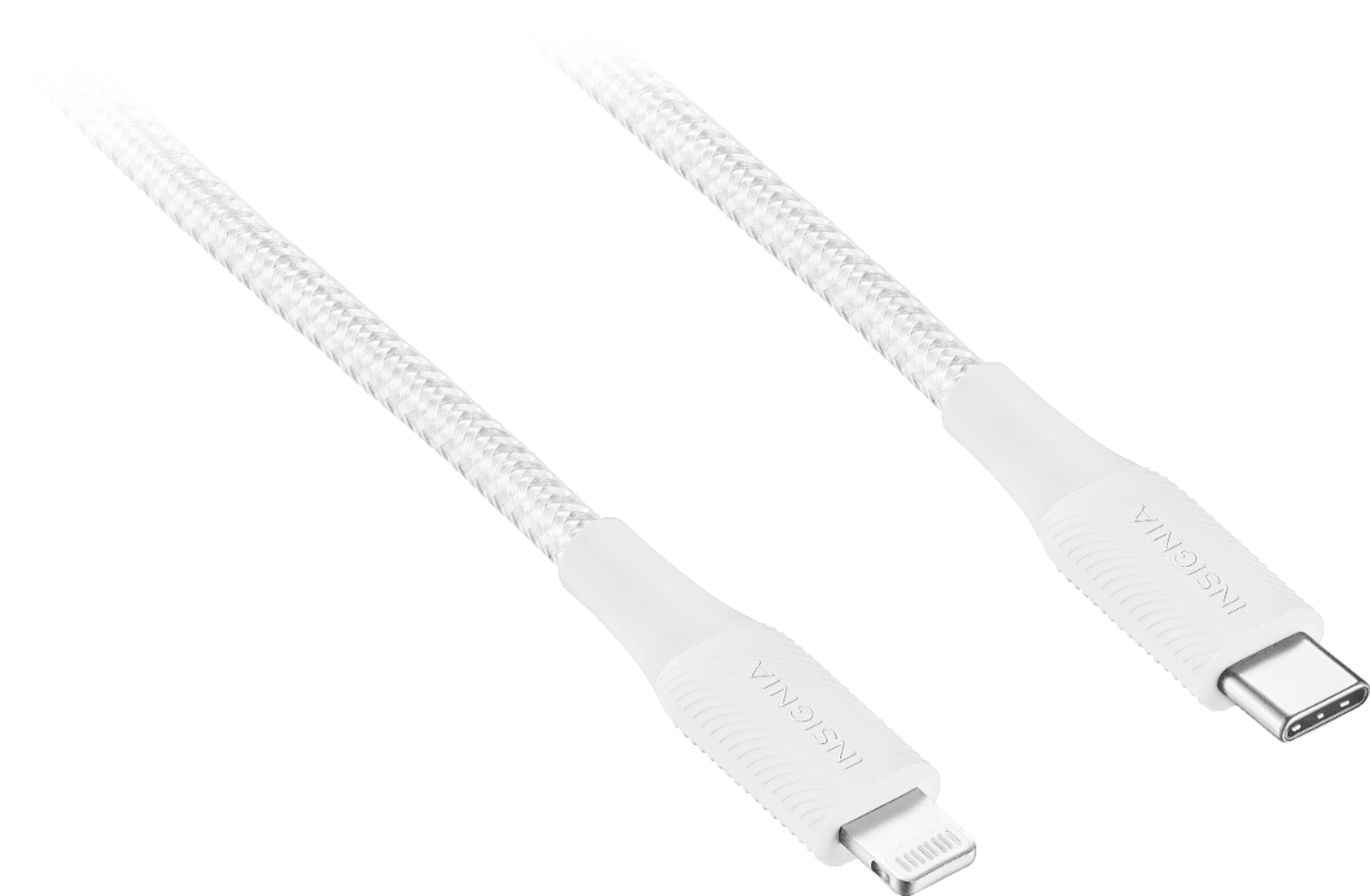 Angle. Insignia™ - 6' USB-C to Lightning Charge-and-Sync Cable - Moon Gray.