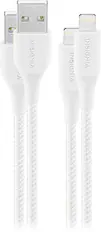 Front. Insignia™ - 6' Lightning to USB Charge-and-Sync Cable (2 Pack) - Moon Gray.