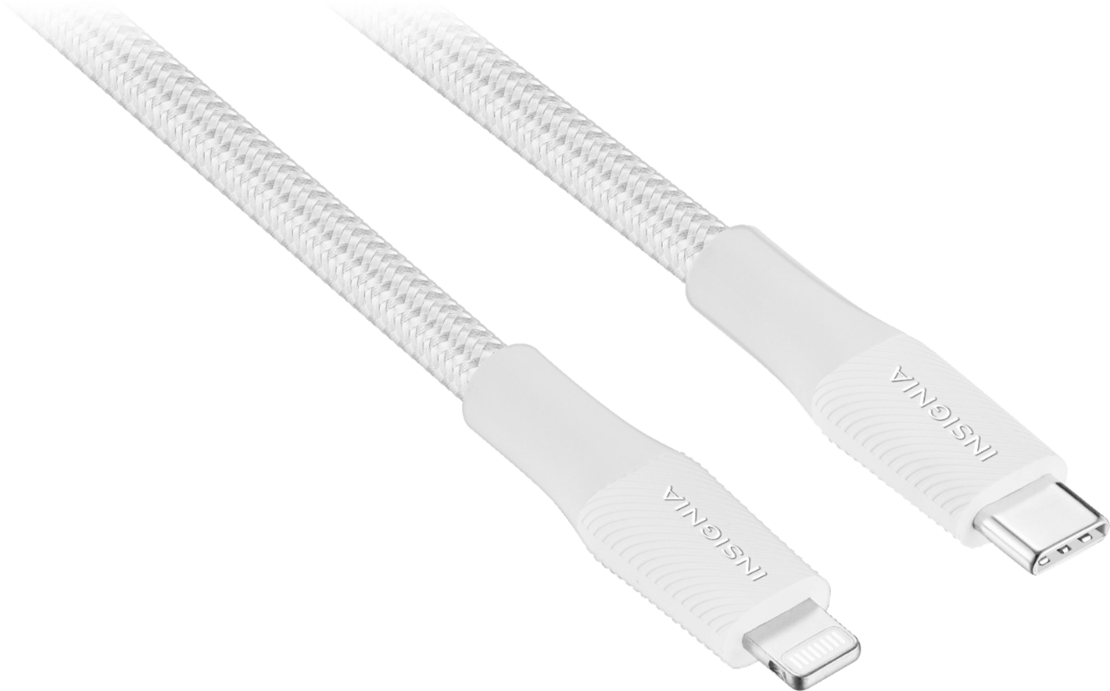 Angle. Insignia™ - 10' USB-C to Lightning Charge-and-Sync Cable - Moon Gray.