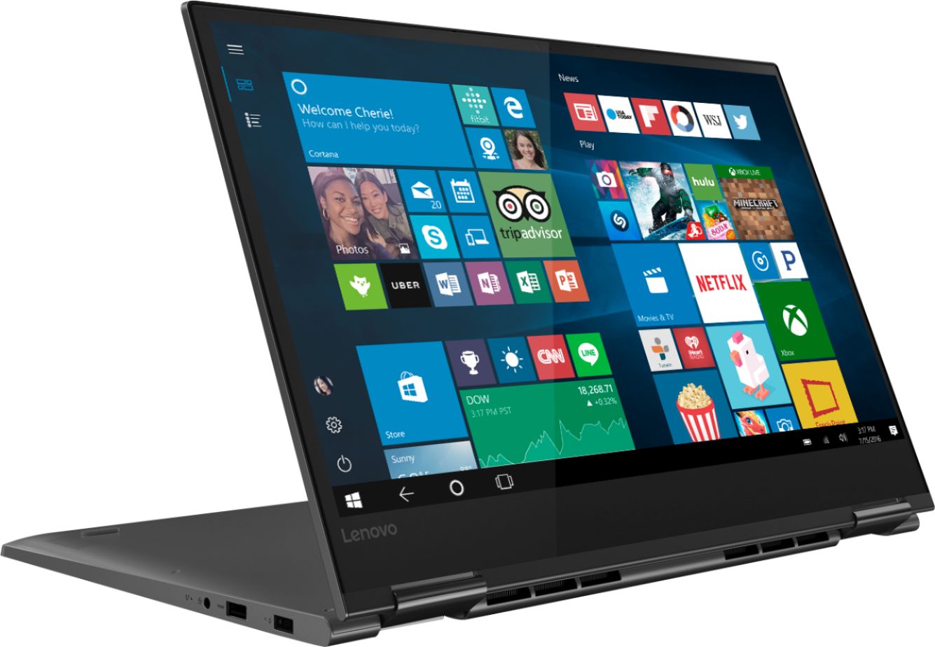 Angle View: Lenovo - Geek Squad Certified Refurbished Yoga 730 2-in-1 15.6" Touch-Screen Laptop - Intel Core i5 - 8GB Memory - 256GB SSD - Iron Gray