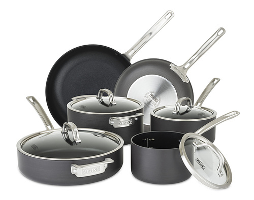 Viking - 10-Piece Cookware Set - Black was $1000.0 now $349.99 (65.0% off)