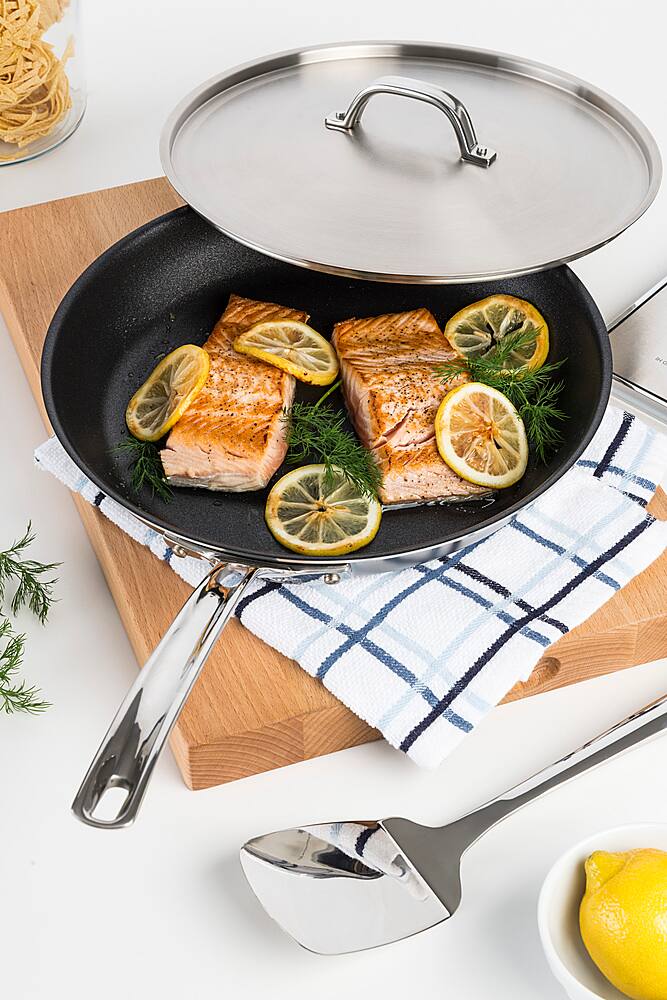 Best Buy: Viking Professional 5 Ply 12 quot Covered Fry Pan Nonstick Satin