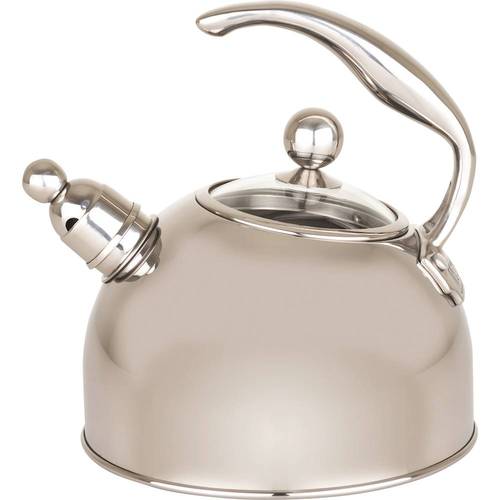 Viking - 2.5 Qt. Stainless Steel Tea Kettle with Tempered Glass Lid - Stainless Steel