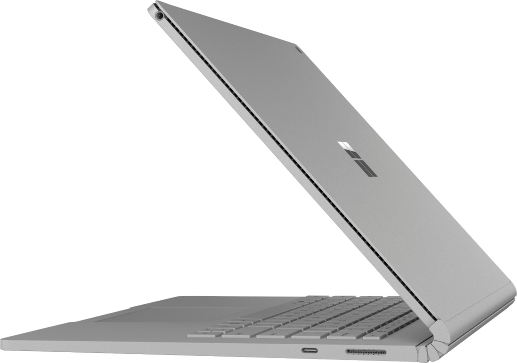 Left View: Microsoft - Surface Laptop Studio – 14.4” Touch Screen – Intel Core i7 -32GB Memory – NVIDIA GeForce RTX 3050 Ti - 2TB SSD - Platinum