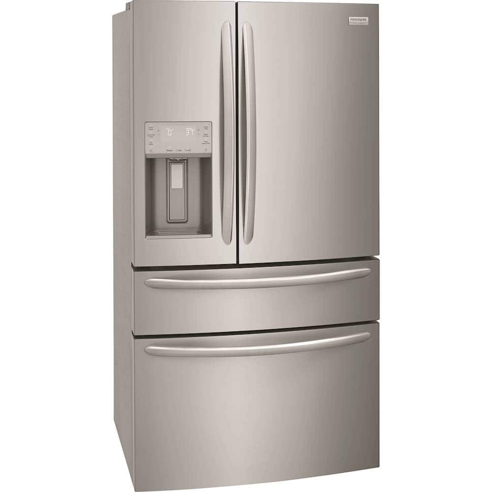Angle. Frigidaire - Gallery Series 21.8 Cu. Ft. 4-Door French Door Counter-Depth Refrigerator - Stainless Steel.