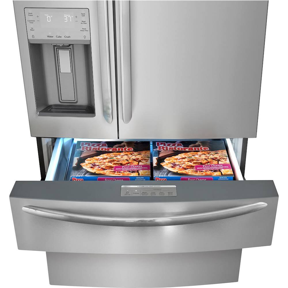 Alt View 13. Frigidaire - Gallery Series 21.8 Cu. Ft. 4-Door French Door Counter-Depth Refrigerator - Stainless Steel.