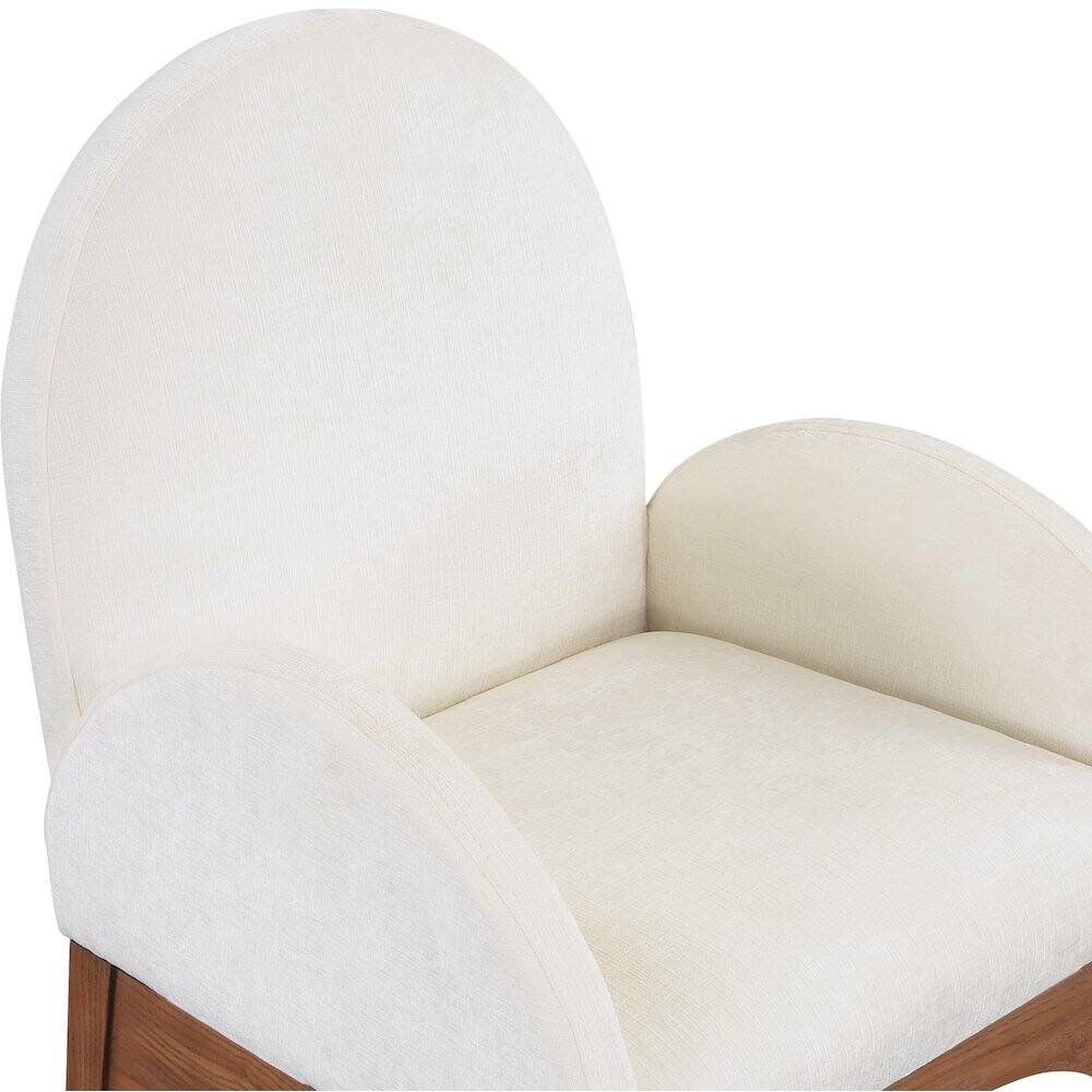 Alt View 4. Meridian Furniture - Waldorf Cream Chenille Fabric Dining Chair - Beige.