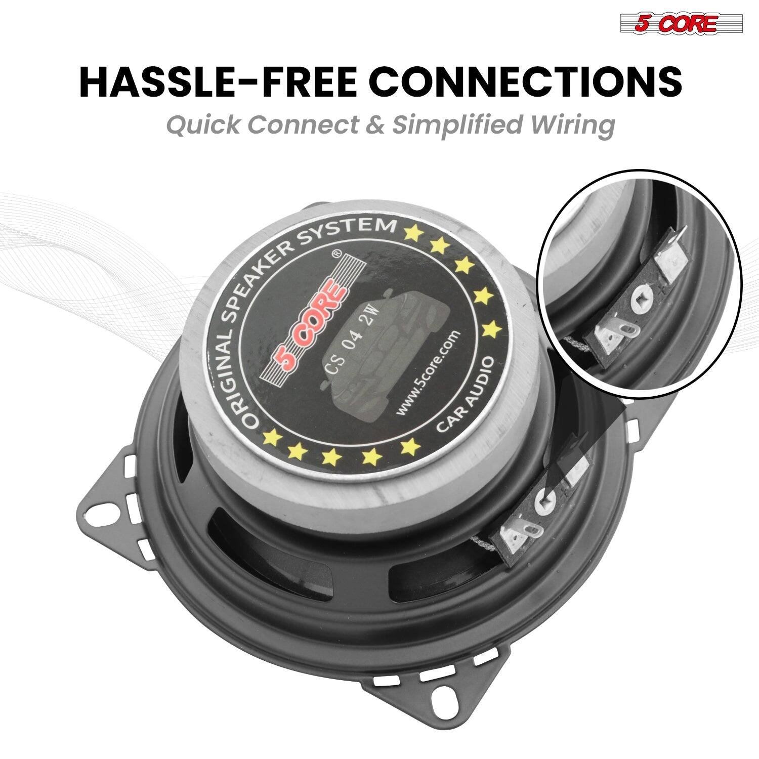 5 CORE HASSLE-FREE CONNECTIONS Quick Connect & Simplified Wiring SYSTEM SPEAKER 5 CORE 2W 04 CS www.5core.com ORIGINAL AUDIO CAR