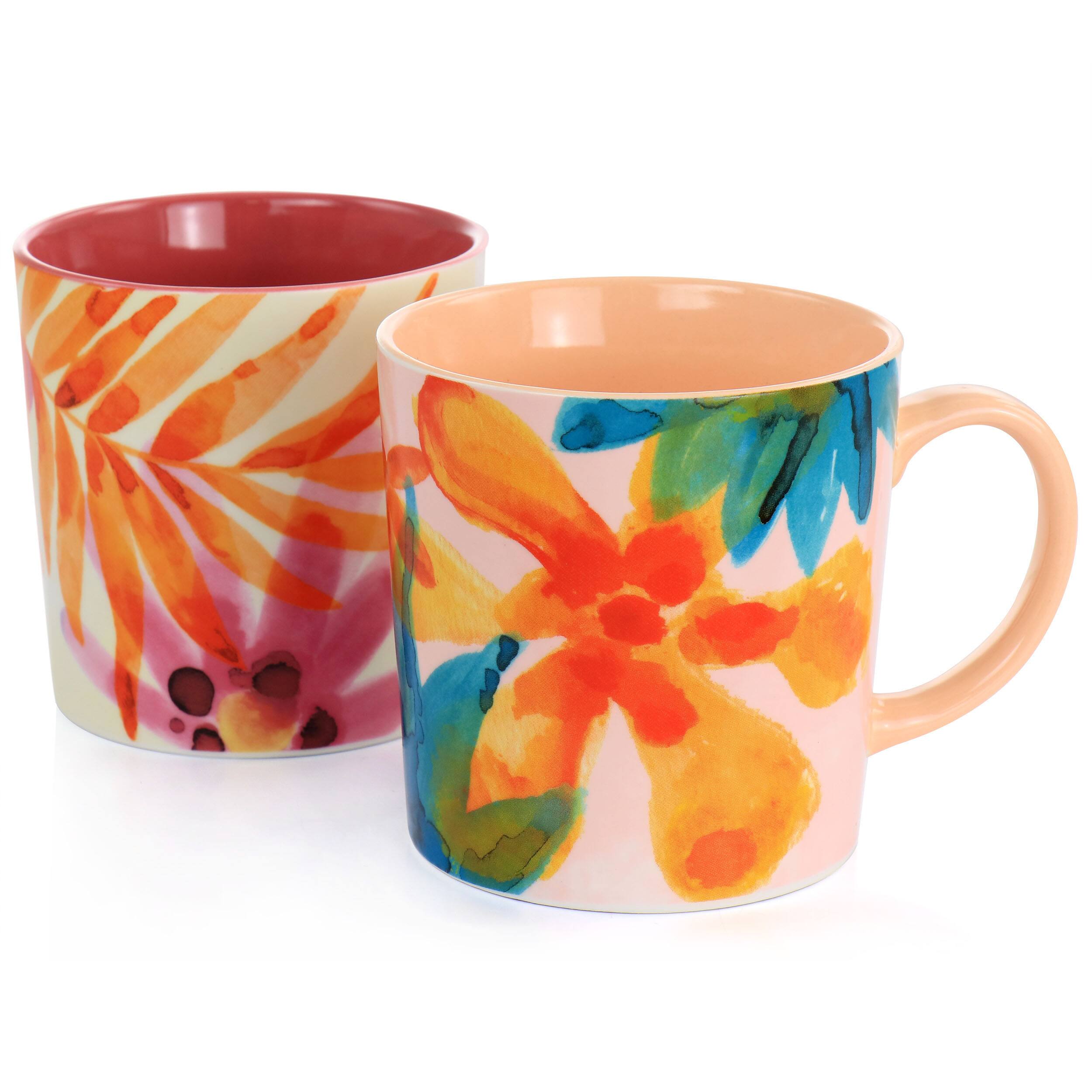 Alt View 4. Gibson - Spice by Tia Mowry Goji Blossom Fine Ceramic 4 Piece 17oz Mug Set in Multi Color - Multi-Color.