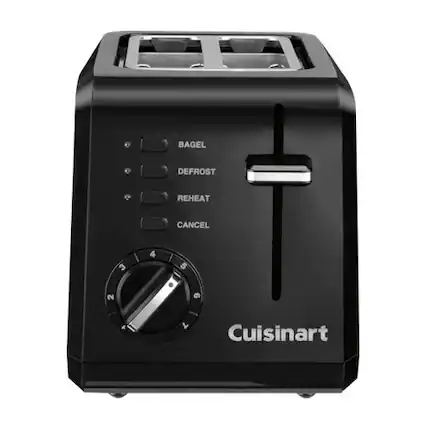 Front. Cuisinart - Classic 2-Slice Wide-Slot Toaster - Black.