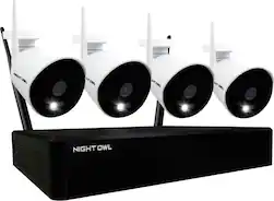 Night Owl - 10 Channel Wi-Fi NVR with 4 Wi-Fi IP 1080p HD 2-Way Audio Cameras and 1TB Hard Drive - White/Black - Front_Zoom
