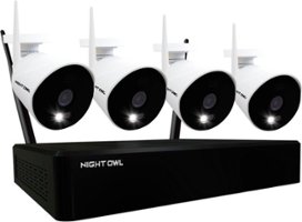Night Owl - 10 Channel Wi-Fi NVR with 4 Wi-Fi IP 1080p HD 2-Way Audio Cameras and 1TB Hard Drive - White/Black - Front_Zoom