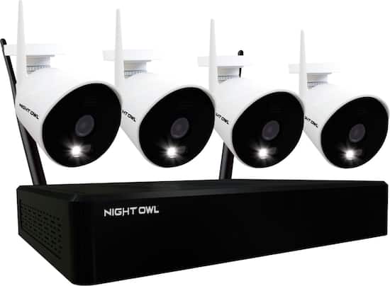 Night Owl Expandable 10 Channel Wi Fi Nvr With 4 1080p Wi Fi Ip Spotlight Cameras And 1tb Hard Drive White Black Wnip2 4l1 Best Buy