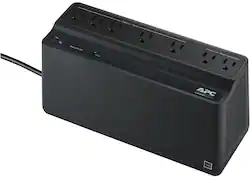 APC - Back UPS, 650VA/360W, Floor/Wall Mount 120V, 7x NEMA 5-15R outlets, USB Type A Port - Black - Front_Zoom