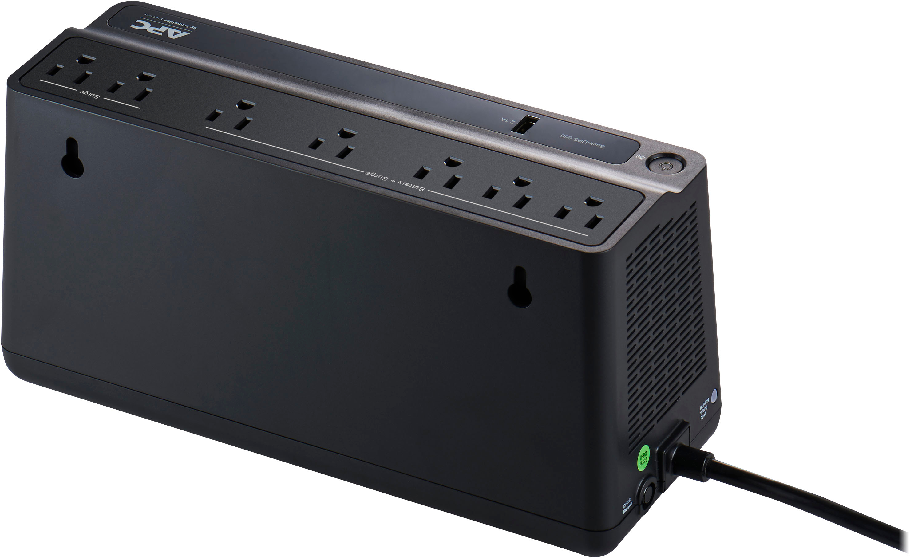 Back-UPS 650VA Uninterruptible Power Supply Battery Backup Surge 8 Outlets USB 