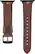 Angle. Platinum™ - Pride Edition Horween Leather Band for Apple Watch 40mm, Apple Watch Series 7 41mm and Apple Watch Series 8 41mm - Bourbon.